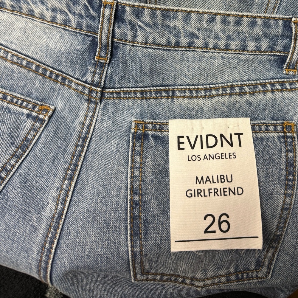 Anthropologie Evidnt Malibu Girlfriend Distressed Jeans New With Tags Size 26” - Picture 5 of 5